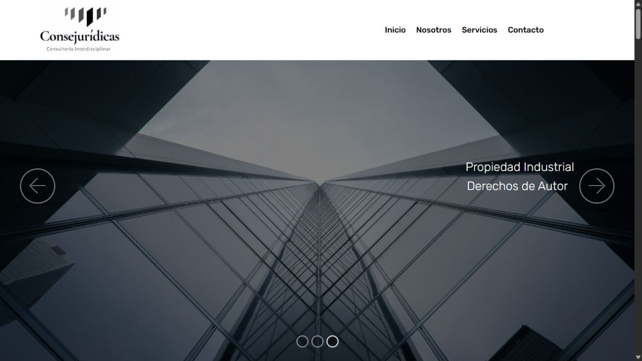 Diseño del sitio web Consejurídicas