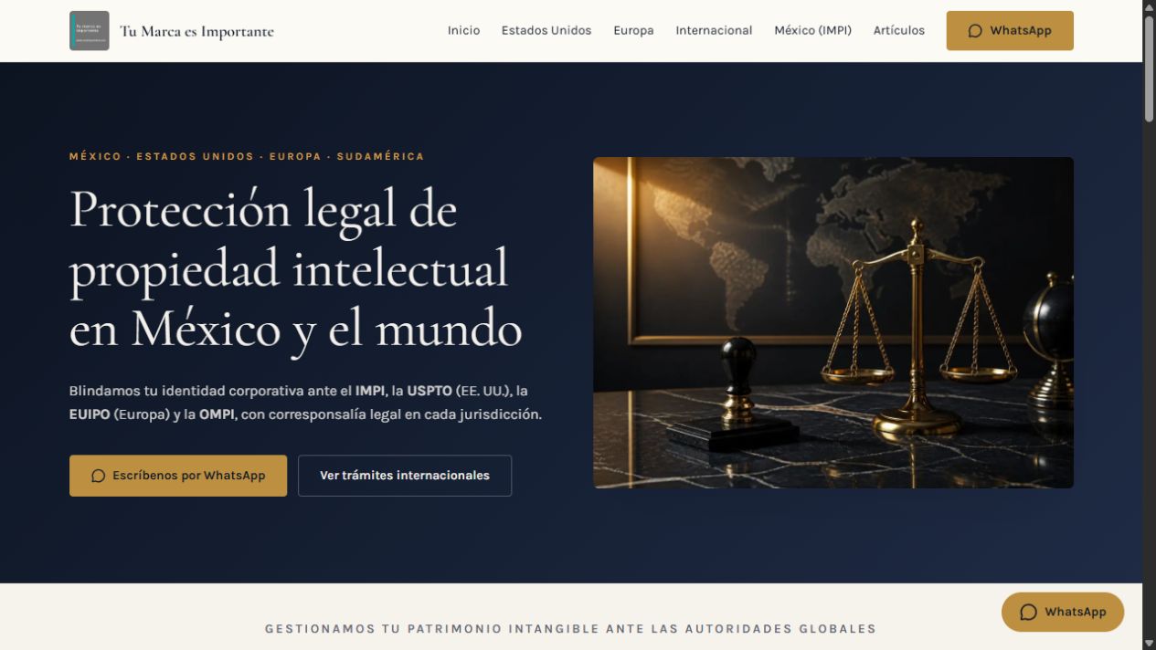 Diseño del sitio web Tu Marca es Importante